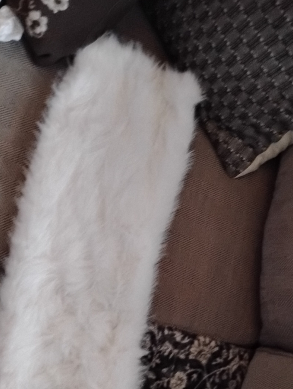 White Faux Fur Scarf